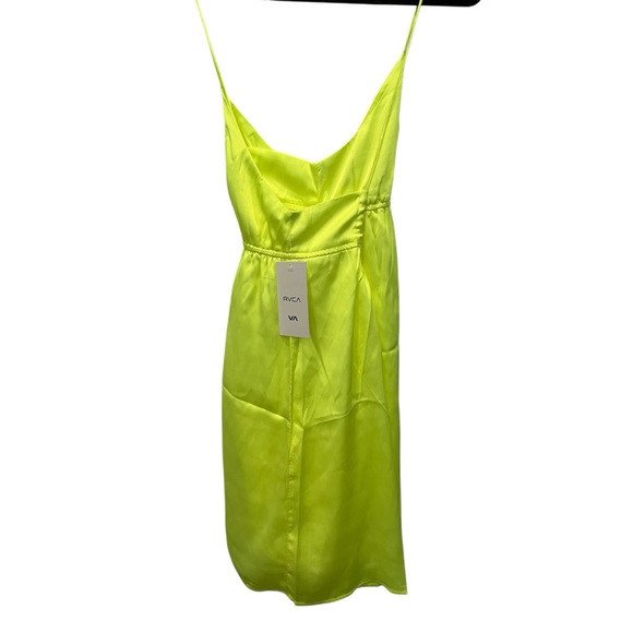 RVCA Neon Yellow Sleeveless Dress Size L/12 NWT - Picture 3 of 7